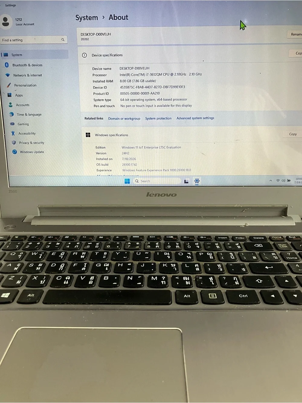 White Lenovo IdeaPad Z500 Core i7 Touch Screen DVD HDMI 8GB RAM  & NEW-240 SSD